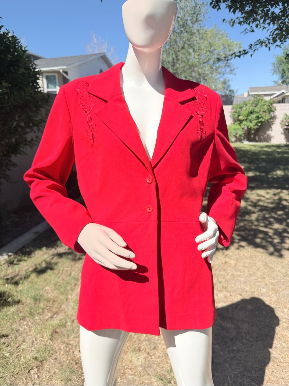 New Frontier Red Embroidered Blazer